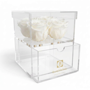 Acrylic Box + Drawer 4 Roses